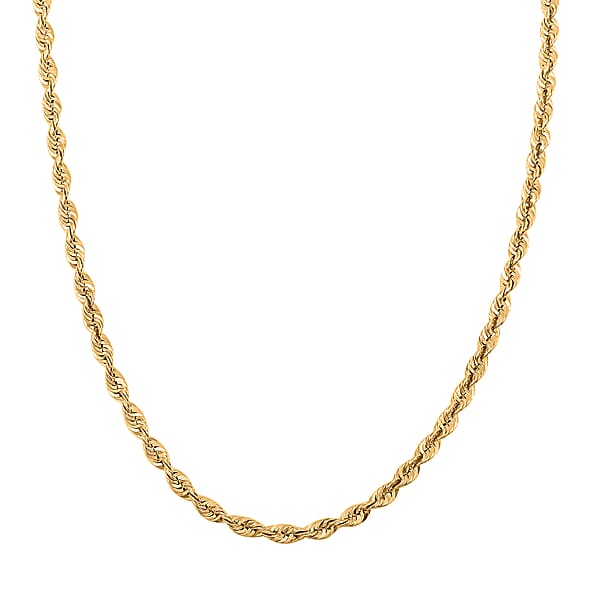 3mm Superlite Rope Chain Necklace In 10K Yellow Gold 3.4 Grams 22 Inches