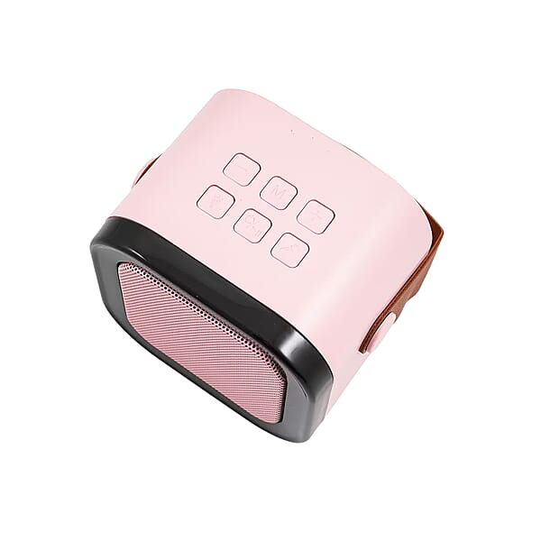 3pcs Bluetooth Karaoke Speaker With Colorful LED Lights And 2pc Wireless Microphone - Pink