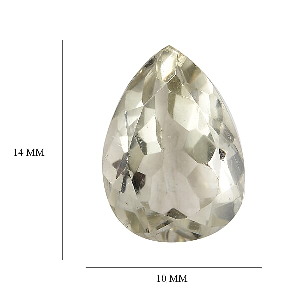 4.20 Ctw Pear Cut Montezuma Prasiolite Loose Gemstone (14x10 Mm)