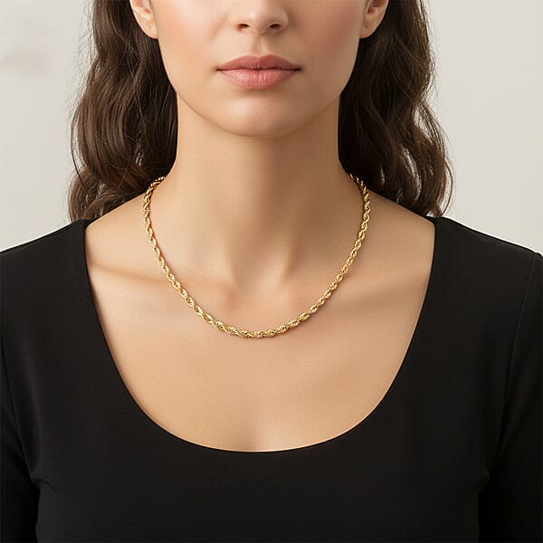 5mm Rope Chain Necklace In 10K Yellow Gold 13.50 Grams 28 Inches