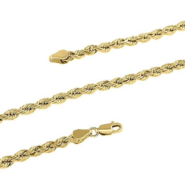5mm Rope Chain Necklace In 10K Yellow Gold 22 Inches 8.80 Grams