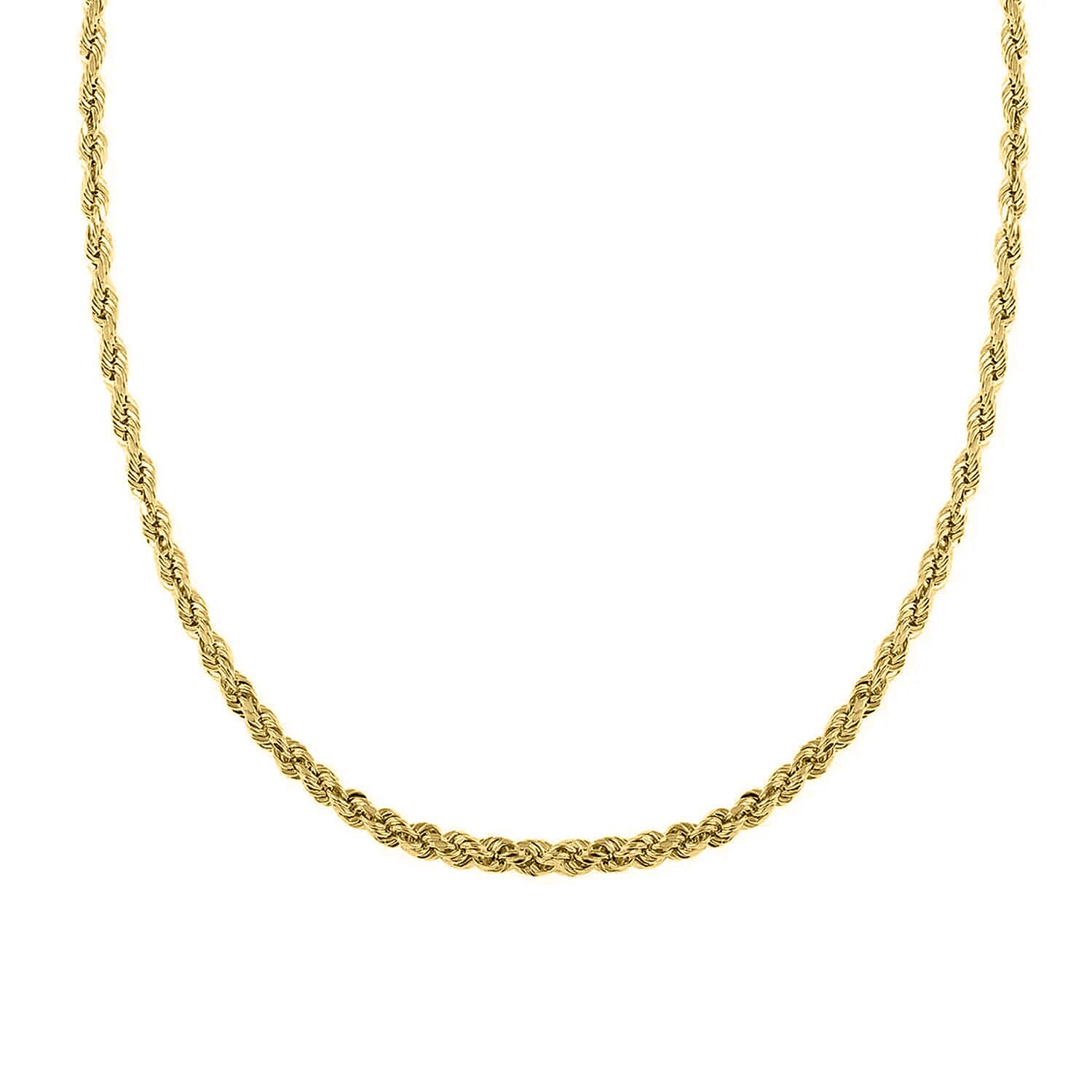 5mm Rope Chain Necklace in 10K Yellow Gold 22 Inches 8.80 Grams