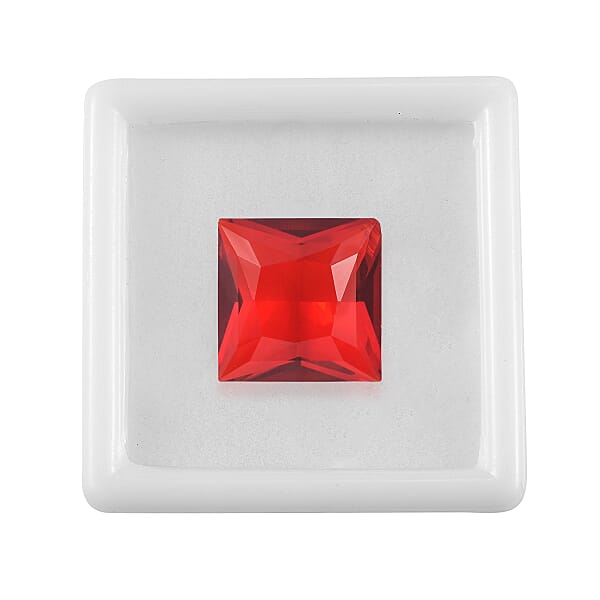 6.22 Ctw Square Cut Light Siam Swarovski Crystal Loose Stone (12 Mm)