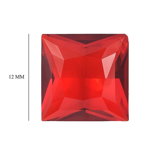 6.22 Ctw Square Cut Light Siam Swarovski Crystal Loose Stone (12 Mm)