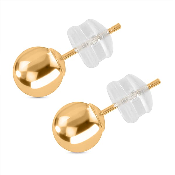 6mm Ball Stud Earrings In 14K Yellow Gold 0.20 Grams