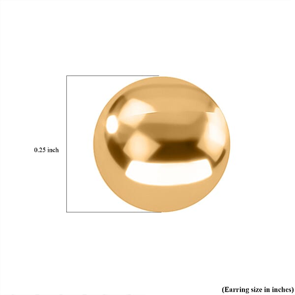 6mm Ball Stud Earrings In 14K Yellow Gold 0.20 Grams
