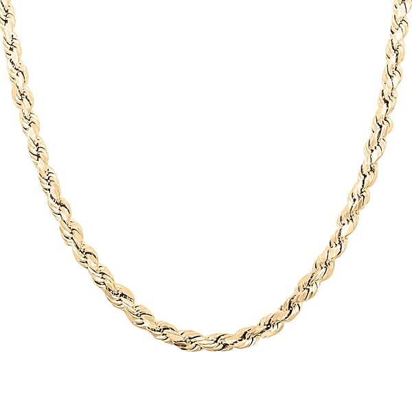 6mm Rope Chain Necklace In 10K Yellow Gold 24 Inches 12.60 Grams