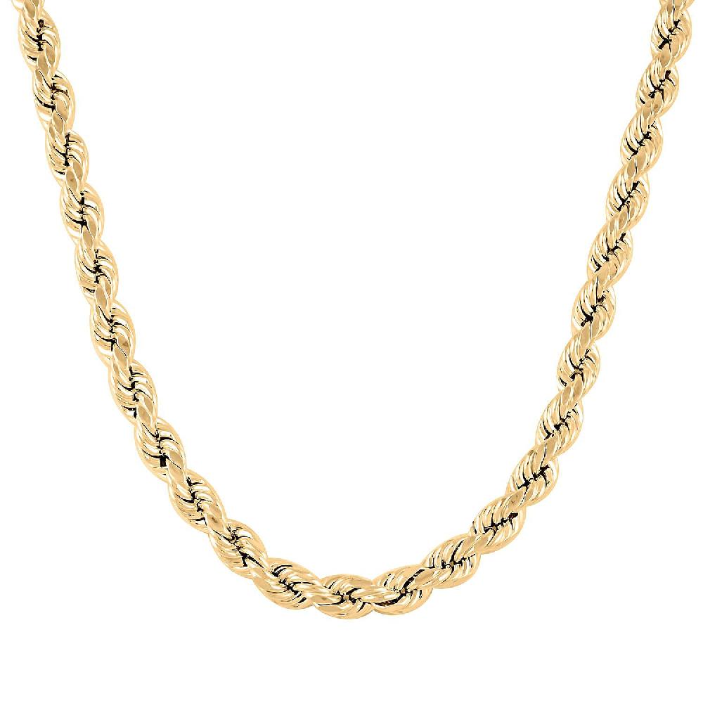 7mm Rope Necklace in 10K Yellow Gold 26 Inches 20.50 Grams