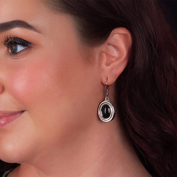 7pcs Interchangeable Multi Gemstone 56.00 Ctw Earrings In Stainless Steel