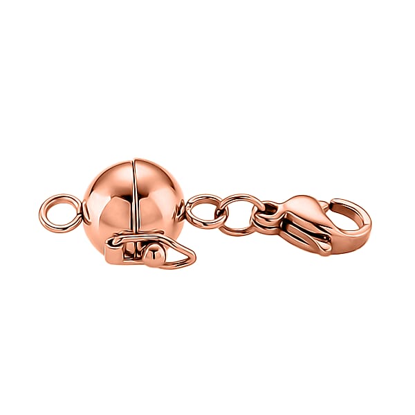 8mm Secure Latch Magnetic Lock With 9mm Lobster Clasp In ION Plated RG Stainless Steel