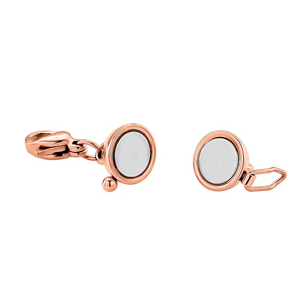 8mm Secure Latch Magnetic Lock With 9mm Lobster Clasp In ION Plated RG Stainless Steel