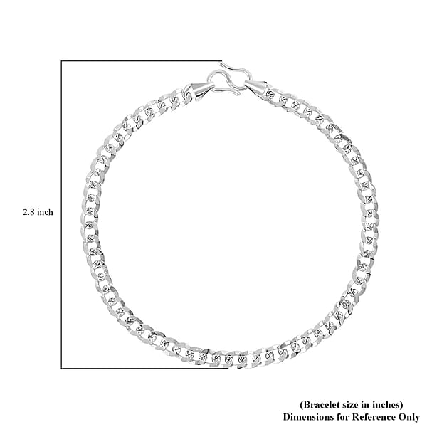950 Platinum 4.4mm Men's Link Chain Bracelet (8.00 In) 9.55 Grams