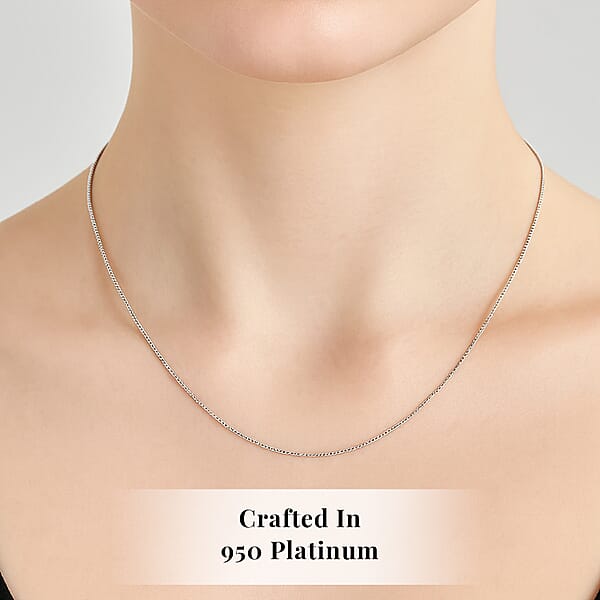 950 Platinum Cuban Chain Necklace With L9obster Lock (20 Inches) (5.15 Grams)