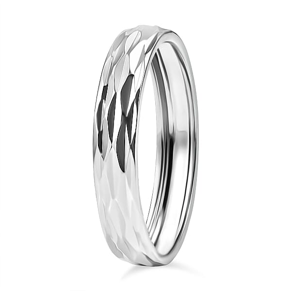 950 Platinum Diamond-Cut Band Ring 3.35 Grams