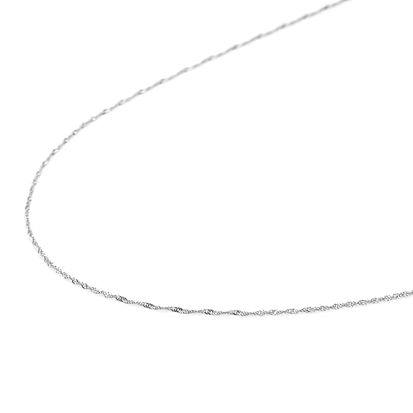 950 Platinum Diamond-Cut Tank Chain Necklace 18 Inches 1.9 Grams