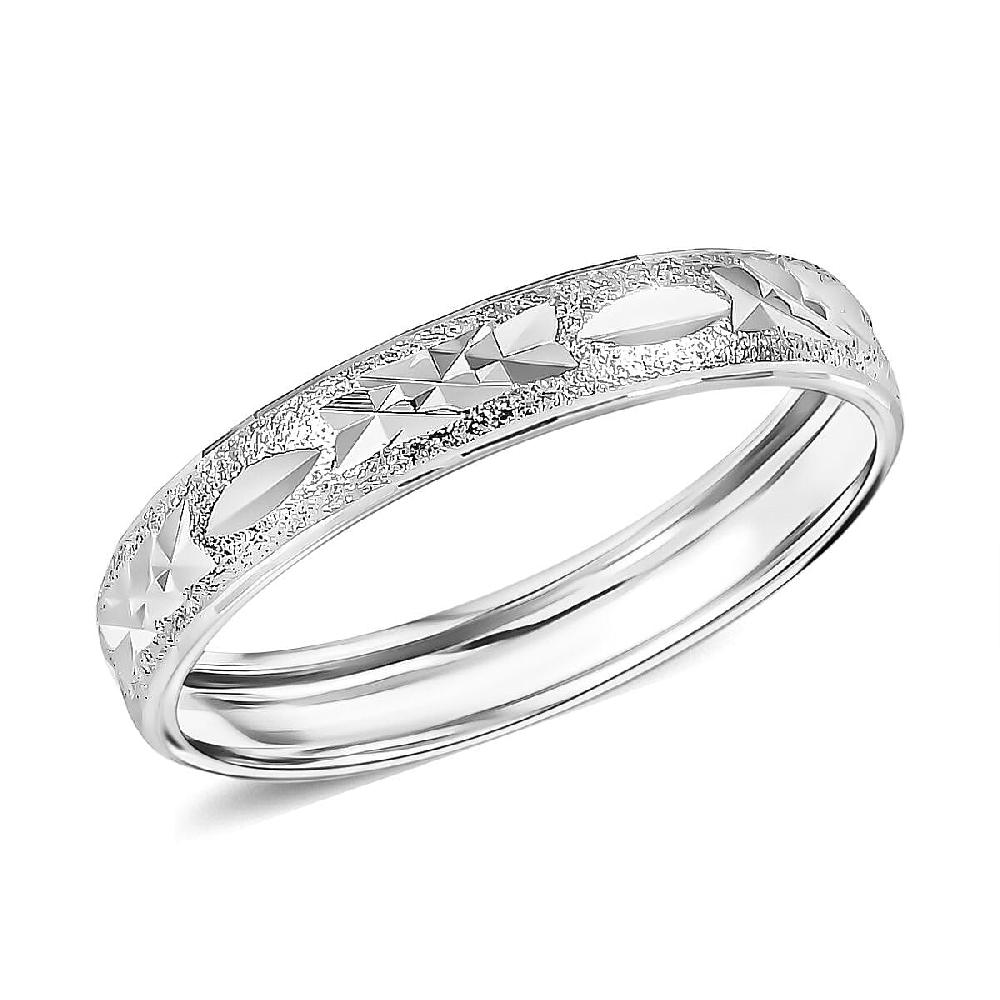 950 Platinum Diamond-cut Textured Band Ring (3.50 g)
