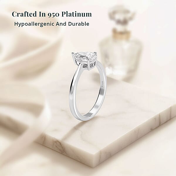 950 Platinum Luxuriant Lab Grown Diamond E-F VS Solitaire Ring 1.00 Ctw