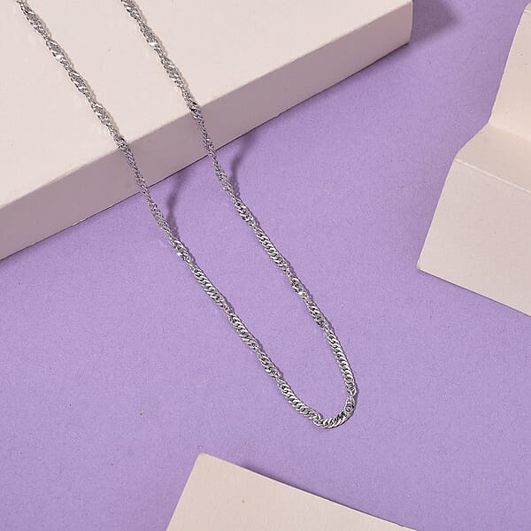 950 Platinum Wave Chain Necklace (20 Inches) (5.50 Grams)