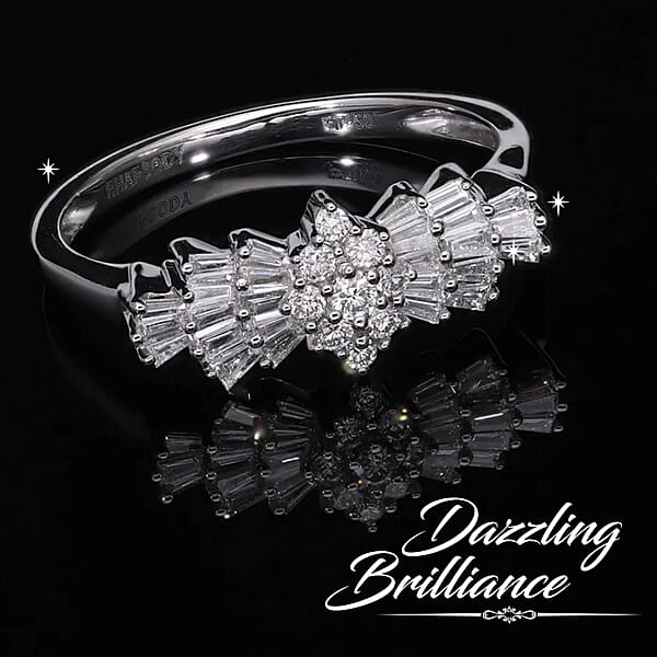 950 Platinum White Diamond SI - VS Ring Platinum Wt. 4.97 G 0.53 Ctw