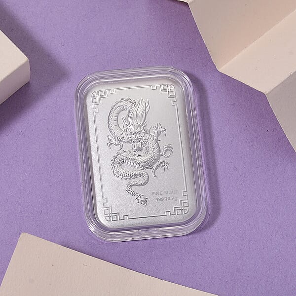 999 Fine Silver Dragon Emboss Sheet 31x45.5mm (10mg)