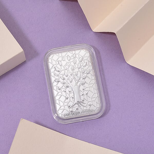 999 Fine Silver Tree Of Life Emboss Sheet 31x45.5mm (10mg)