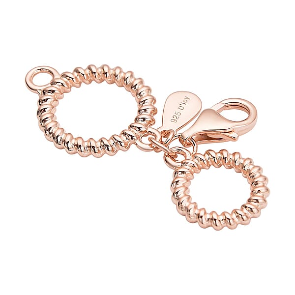 9mm Lobster Lock With Round Pattern In 14K Rose Gold Over Sterling Silver
