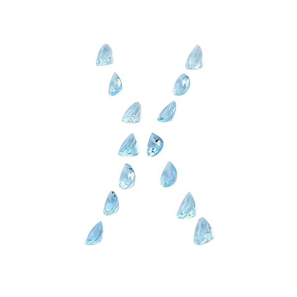 AA Mangoro Aquamarine Set Of 14 (Pear 6x4 Mm) 5.00 Ctw