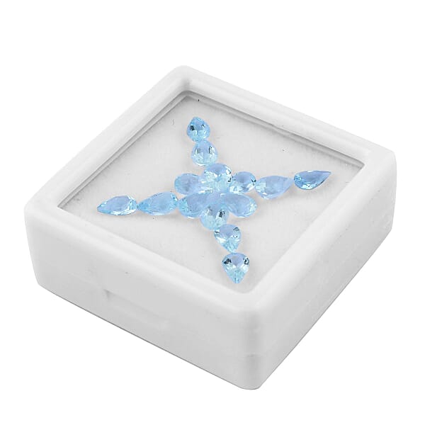 AA Mangoro Aquamarine Set Of 14 (Pear 6x4 Mm) 5.00 Ctw