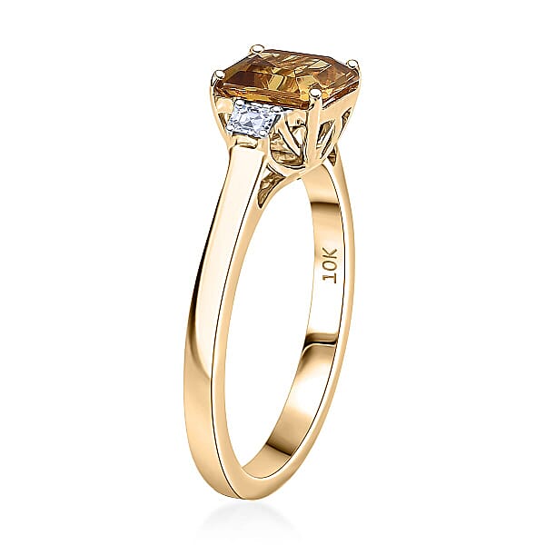 AAA Golden Turkizite Lab Grown Diamond Ring In 10K Yellow Gold 1.75 Ctw