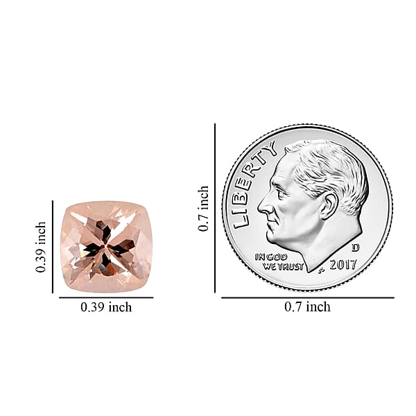 AAA Marropino Morganite Cushion Morganite For Ring And Pendant Loose Gemstone For Jewelry (Cush 10 Mm) 3.00 Ctw