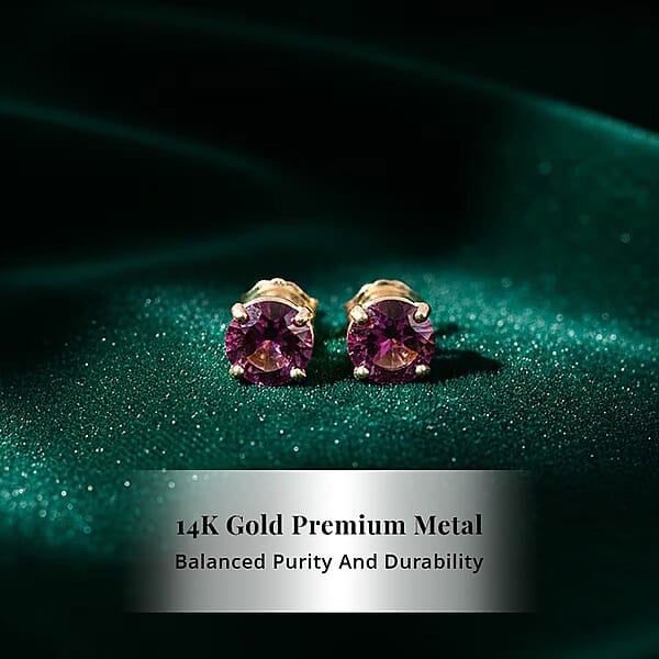 AAA Radiant Ember Garnet 1.20 Ctw Screw Post Earrings In 14K Yellow Gold