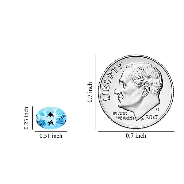 AAA Santa Maria Aquamarine (Ovl 8x6 Mm) 1.10 Ctw