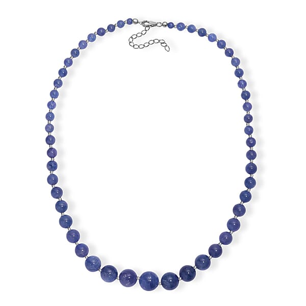 AAA Tanzanite 195.00 Ctw Beaded Cosmos Necklace In Rhodium Over Sterling Silver 18 Inches