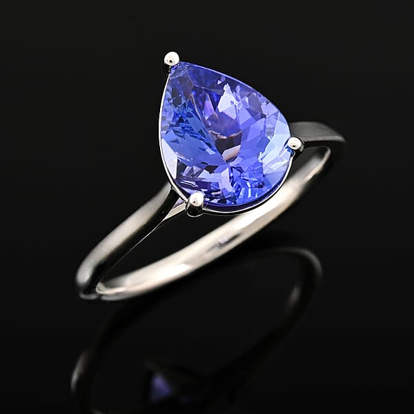 AAA Tanzanite 2.00 Ctw Solitaire Ring In 950 Platinum
