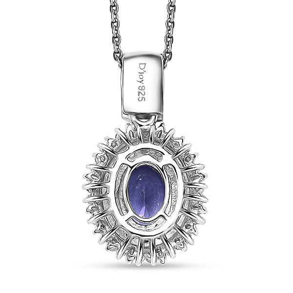 AAA Tanzanite Tsavorite Garnet And Diamond 1.70 Ctw Celestial Glow Pendant Necklace In Rhodium Over Sterling Silver 20 Inches