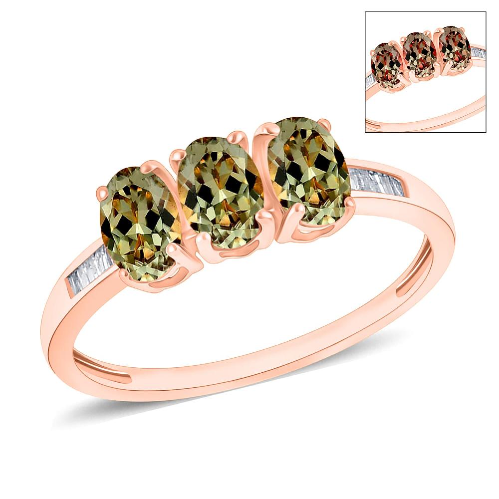 AAA Turkizite and Diamond 1.62 ctw Ring in 18K Vermeil Rose Gold Over Sterling Silver (Del. in 10-12 Days)