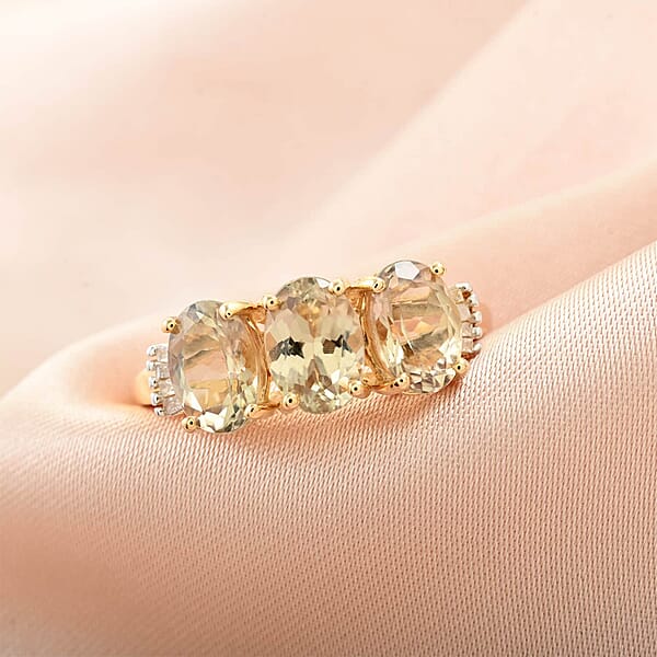 AAA Turkizite And Diamond 2.70 Ctw Ring In 14K Yellow Gold