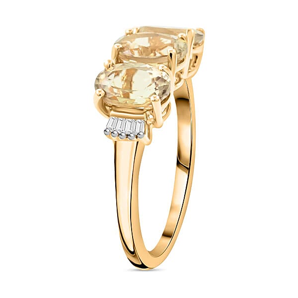 AAA Turkizite And Diamond 2.70 Ctw Ring In 14K Yellow Gold