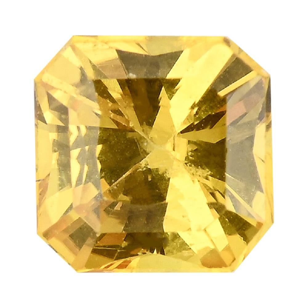 AAAA Asscher Cut Yellow Sapphire (Sqr 5x5 mm) 0.75 ctw