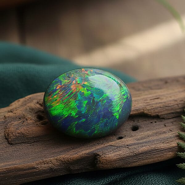 AAAA Australian Black Ridge Opal Triplet (Oval 12x10 Mm)