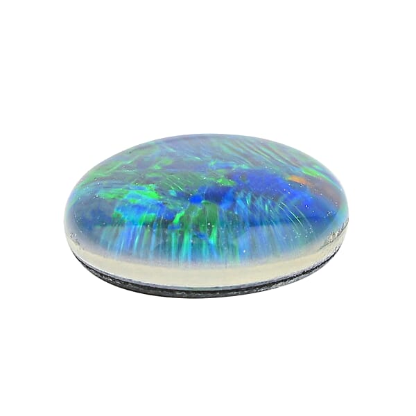 AAAA Australian Black Ridge Opal Triplet (Oval 12x10 Mm)