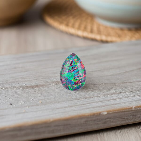 AAAA Australian Opal Triplet (Pear 10x7 Mm) 1.20 Ctw