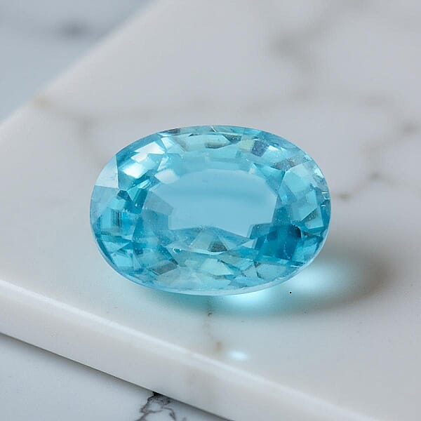 AAAA Cambodian Blue Zircon (Ovl 7x5 Mm) 1.20 Ctw