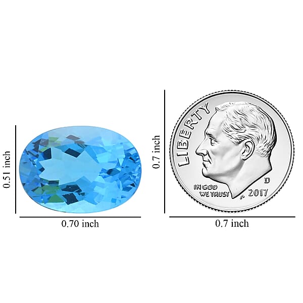 AAAA Electric Swiss Blue Topaz (Ovl 18x13 Mm) 15.00 Ctw