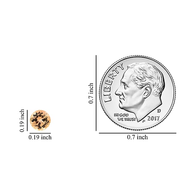 AAAA Imperial Topaz Set Of 2 (Rnd 5 Mm) 1.00 Ctw