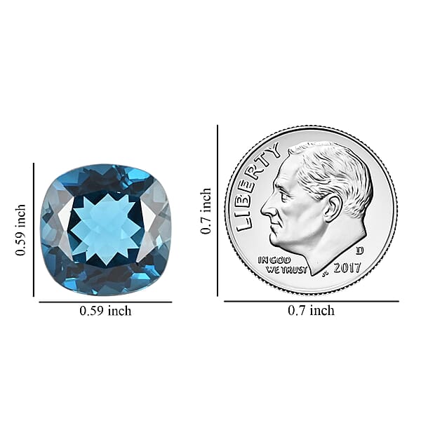 AAAA London Blue Topaz (Cush 15 Mm) 14.00 Ctw