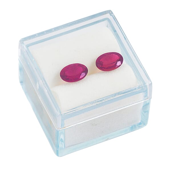 AAAA Ouro Fino Rubellite Set Of 2 (Ovl 7x5 Mm) 1.50 Ctw