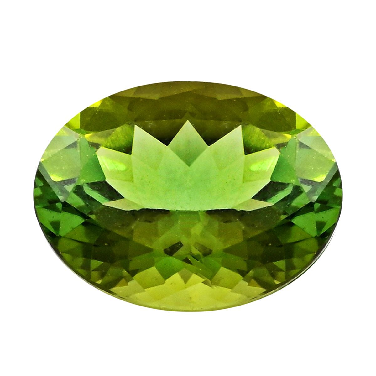AAAA Sapo Green Tourmaline (Ovl 9x7 mm) 1.75 ctw