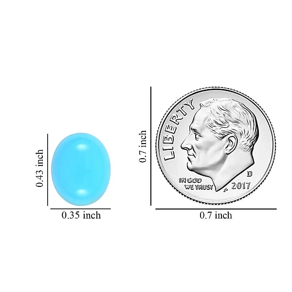 AAAA Sleeping Beauty Turquoise (Ovl 11x9 Mm) 2.50 Ctw Loose Gem Loose Gemstones For Jewelry Making Jewelry Stones