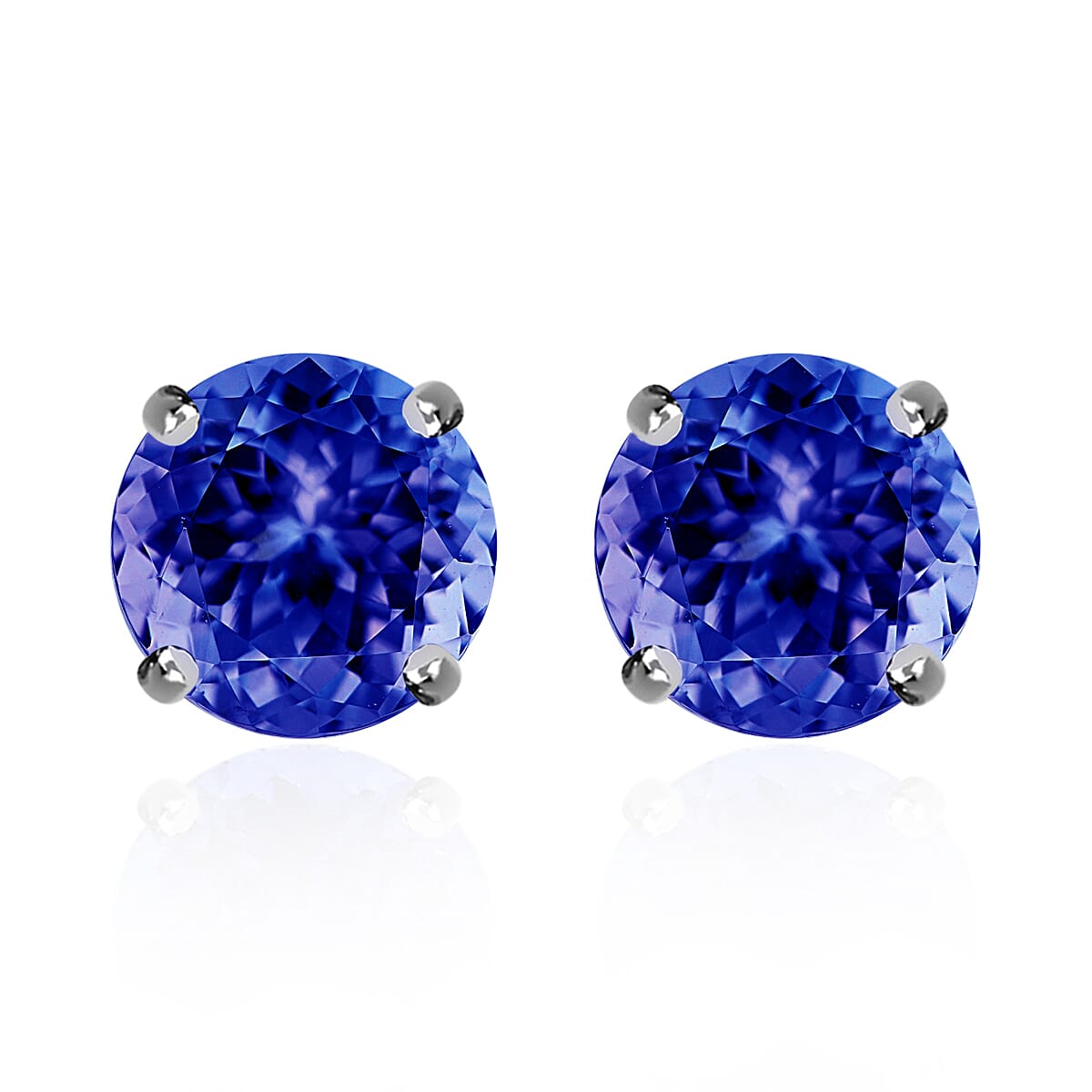 AAAA Tanzanite 2.90 ctw Solitaire Stud Earrings in 950 Platinum (Del. in 10-12 Days)